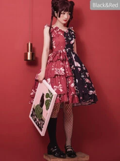 Magic Tea Party Chocolate Rabbit Series Printing Chinese Style Sweet Lolita Sling Dress -MIMY Lolita Shop 2 500x672 381