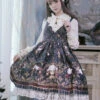 Bunnies In Pokerland Series JSK Cotton Printing Sweet Lolita Sling Dress -MIMY Lolita Shop 2 500x672 386