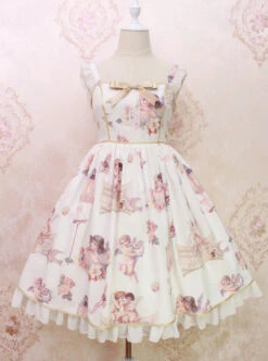 Oil Painting Angel Series JSK Sweet Lolita Sling Dress -MIMY Lolita Shop 2 500x672 397