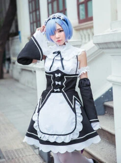 Black Cosplay Maid Costume Sweet Lolita Dress -MIMY Lolita Shop 2 500x672 402