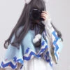 Lovely Shark Series White Long Sleeves Sweet Lolita Dress With Shark Shawl