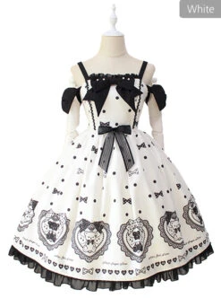 Black Sugar Bear Series Bowknot Sweet Lolita Sling Dress -MIMY Lolita Shop 2 500x672 435