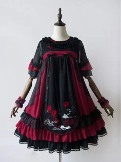 Camellia Series Chinese Style Embroidery High Waist Lolita Dress -MIMY Lolita Shop 2 500x672 444