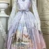 Echo Voice Series SP Printing Back Placket V Collar Cuff Drawstring Tea Party Style Classic Lolita Lace Long Sleeves Dress 2 Echo Voice Series SP Printing Back Placket V Collar Cuff Drawstring Tea Party Style Classic Lolita Lace Long Sleeves Dress -MIMY Lolita Shop 2 500x672 449