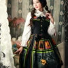Magic Tea Party Black Spider Web Witch Castle Halloween Gothic Lolita Sling Dress