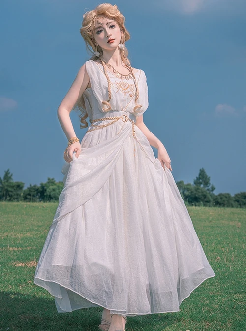 Gods Twilight Series Exquisite Gorgeous Embroidered Star Moon Metal Waist Chain Decoration Large Skirt Hem Classic Lolita Dress 3 Gods Twilight Series Exquisite Gorgeous Embroidered Star Moon Metal Waist Chain Decoration Large Skirt Hem Classic Lolita Dress