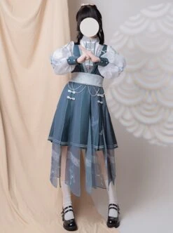 Crane String Series Improved Chinese Style Exquisite Embroidery Buckle Design Classic Lolita Long Sleeve Dress Set -MIMY Lolita Shop 2 500x672 475