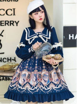 Explore The Stars Series OP Classic Lolita Long Sleeve Dress -MIMY Lolita Shop 2 500x672 496