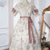 Everlasting Love Series OP Daily Elegant Flowers Printing Classic Lolita Short Sleeve Dress -MIMY Lolita Shop 2 500x672 500
