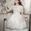 Floating Whale Paradise Series Daily Elegance Lace Decorative Print Classic Lolita Sleeveless Dress -MIMY Lolita Shop 2 500x672 507