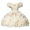 Elizabeth Little Star Flower Series Pure Color Satin Handmade Cross Star Pearl Palace Elegant Classic Lolita Short-Sleeved Dress -MIMY Lolita Shop 2 500x672 568