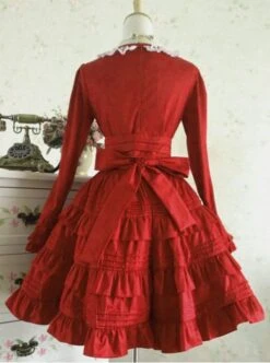 Palace Style Retro Lace Long Sleeve Wine Red Gothic Lolita Dress -MIMY Lolita Shop 2 500x672 57