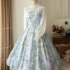 Forest Basket Series Retro Pastoral Style Fresh Light Blue Hydrangeas Print Classic Lolita Sleeveless Dress JSK -MIMY Lolita Shop 2 500x672 571