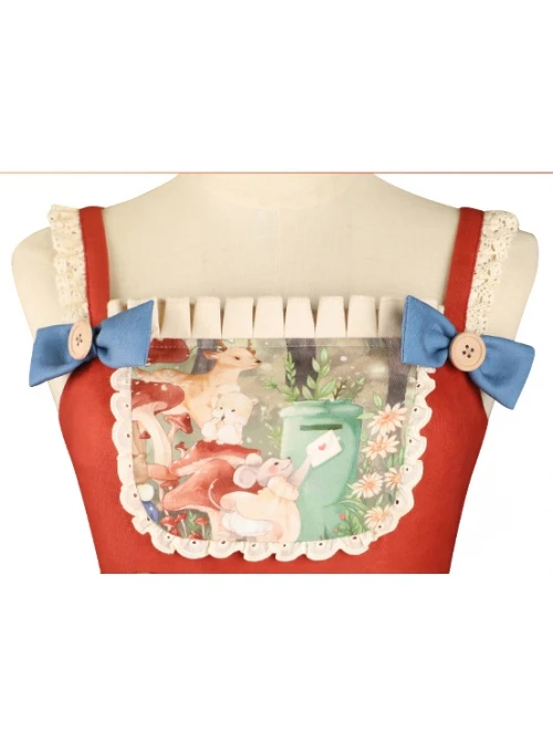 Secret Forest Tea Party Series JSK Cute Animal Print Bow Knots Button Decoration Classic Lolita Sleeveless Dress Set 4 Secret Forest Tea Party Series JSK Cute Animal Print Bow Knots Button Decoration Classic Lolita Sleeveless Dress Set - Image 2