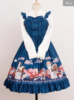 Magic Tea Party Handmade Girl's Hat Shop Series Printing Classic Lolita Sling Dress -MIMY Lolita Shop 2 500x672 579