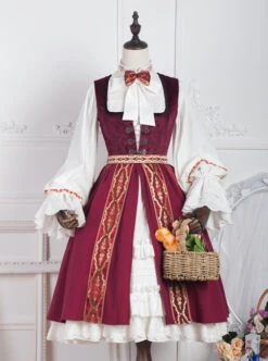 Anna Polka Series Embroidery Retro Classic Lolita Jumper Dress -MIMY Lolita Shop 2 500x672 580