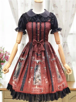Old Castle Elves Series Retro Lace Classic Lolita Sling Dress -MIMY Lolita Shop 2 500x672 590