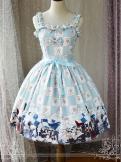 Magic Tea Party War Of Thrones Series Printing Classic Lolita Sling Dress Version 2 -MIMY Lolita Shop 2 500x672 595
