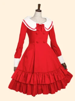 Double Breasted Lapel Long Sleeve Classic Lolita Dress -MIMY Lolita Shop 2 500x672 598