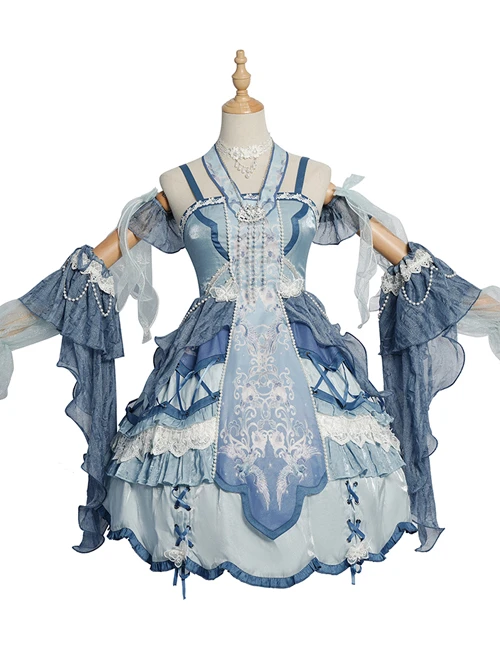 Phoenix Chirping Series JSK Chinese Style Classic Lolita Sling Dress 9 Phoenix Chirping Series JSK Chinese Style Classic Lolita Sling Dress - Image 7