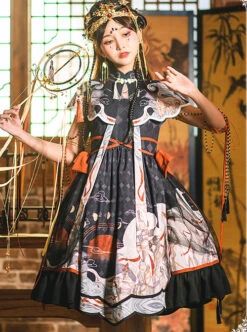 Mythical Animals Fight Series OP Chinese Style Retro Classic Lolita Dress Set -MIMY Lolita Shop 2 500x672 607