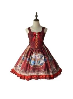 Prophetic Poem Series Multicolor Vintage Cotton Print JSK Classic Lolita Sleeveless Dress -MIMY Lolita Shop 2 500x672 608