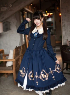 Alice In Wonderland Series OP Classic Lolita Long Sleeve Dress -MIMY Lolita Shop 2 500x672 611