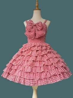 Multi-Layered Cake Skirt Series Bowknot Decoration Plaid Print Daily All-Match Classic Lolita Sleeveless Dress 15 Multi-Layered Cake Skirt Series Bowknot Decoration Plaid Print Daily All-Match Classic Lolita Sleeveless Dress -MIMY Lolita Shop 2 500x672 613