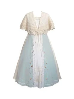 Vintage Gentle Rustic Style Square Neck Lace Decoration Flower Vines Embroidered Front Short Back Long Hem Classic Lolita Sleeveless Dress Set -MIMY Lolita Shop 2 500x672 624