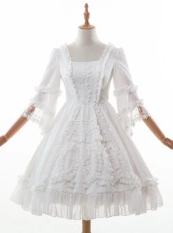 Pure White Retro Gorgeous Trumpet Sleeve Classic Lolita Wedding Dress -MIMY Lolita Shop 2 500x672 632