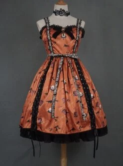 Sweet Cool Girly Halloween Clown Print Spider Web Decoration Lace Gothic Lolita Sleeveless Dress -MIMY Lolita Shop 2 500x672 64