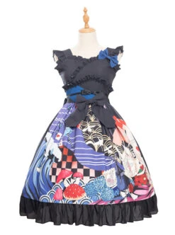 Magic Tea Party Breeze Alice Series JSK Bowknot Classic Lolita Sling Dress -MIMY Lolita Shop 2 500x672 643