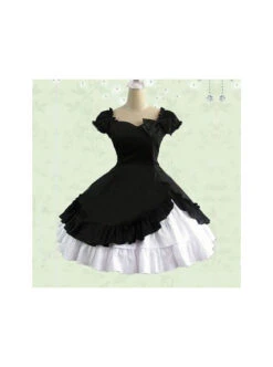 Cotton Short Sleeves Ruffle Classic Lolita Dress -MIMY Lolita Shop 2 500x672 649