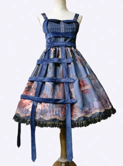 Midnight Magic Series Gothic Style Graphic Print Decoration Personalized Pendant Cloth Strip Lolita Slip Dress -MIMY Lolita Shop 2 500x672 65