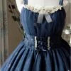 Blue Lace Trimmed Straps Waist Dress -MIMY Lolita Shop 2 500x672 671