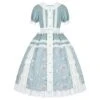 Blue Retro Print Plaid Stitching Cute Doll Collar Bowknot Embroidery Elegant Classic Lolita Short Sleeved Dress 1 Blue Retro Print Plaid Stitching Cute Doll Collar Bowknot Embroidery Elegant Classic Lolita Short Sleeved Dress -MIMY Lolita Shop 2 500x672 681