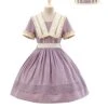 August Night Series Pure Color OP Sailor Collar Lace Cuff Classic Lolita Short Sleeve Dress Set -MIMY Lolita Shop 2 500x672 684