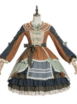 Xiu Man In April Series Retro Pastoral Style Classic Lolita Long Sleeve Dress -MIMY Lolita Shop 2 500x672 704