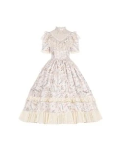 Summer Solstice Series Lace Translucent Design Daisy Cherry Floral Print Ruffle Hem Summer Classic Lolita Short Sleeve Dress 15 Summer Solstice Series Lace Translucent Design Daisy Cherry Floral Print Ruffle Hem Summer Classic Lolita Short Sleeve Dress -MIMY Lolita Shop 2 500x672 706