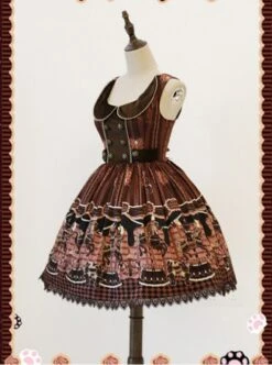 Brown Round Collar Chocolate Carousel Infanta Dress -MIMY Lolita Shop 2 500x672 722