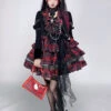 Metal Rock Style Plaid Decoration Layered Hem Mesh Bowknot Trim Gothic Punk Lolita Sleeveless Dress -MIMY Lolita Shop 2 500x672 750