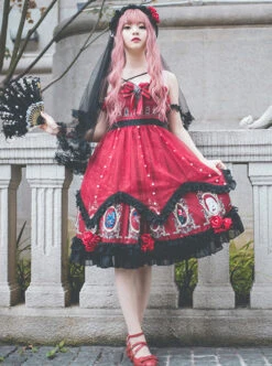 The Split Love Series Rose Gothic Lolita Red Sling Dress -MIMY Lolita Shop 2 500x672 79