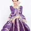 Noble Gorgeous Dark Purple Square Collar Long Sleeve Gold Edge Temperament Charming Court Style Lolita Prom Dress -MIMY Lolita Shop 2 500x672 858