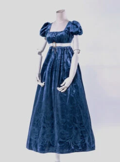 Surface Spell Juliet High Waist Jacquard Lolita Short Sleeve Dress -MIMY Lolita Shop 2 500x672 859