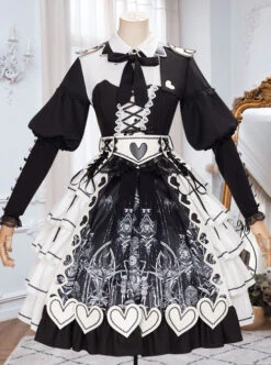 Eye Of Red Heart Series OP Retro Stitching Gothic Lolita Long Sleeve Dress -MIMY Lolita Shop 2 500x672 89