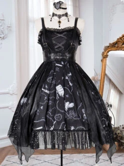 The Vampire Diaries Series JSK Darkness Gothic Lolita Sling Dress -MIMY Lolita Shop 2 500x672 94