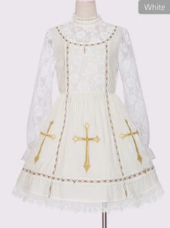 Crucifix Embroidery Lace Velvet Retro Gothic Lolita Dress -MIMY Lolita Shop 3 500x672 103