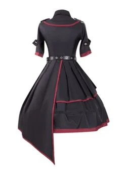 The Loser Of The Army Eats Dust Series OP Military Style Gothic Lolita Metal Belt Decoration Short Sleeve Dress Set -MIMY Lolita Shop 3 500x672 137