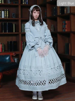 Lovely Long Sleeves Red Bow Cotton Lolita Dress -MIMY Lolita Shop 3 500x672 149