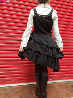 Black Asymmetric Hem Punk Gothic Lolita Sling Dress -MIMY Lolita Shop 3 500x672 169